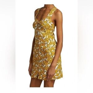 FARM Rio spotted bananas cross-back mini dress